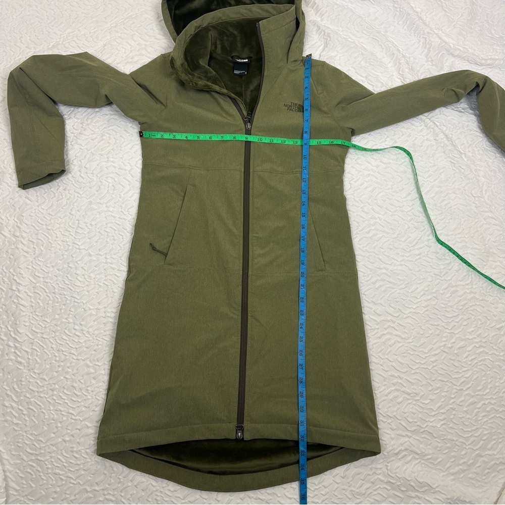 THE NORTH FACE Hooded Shelbe Raschel Parka Length Coat Olive Green Heather XS - Picture 6 of 7